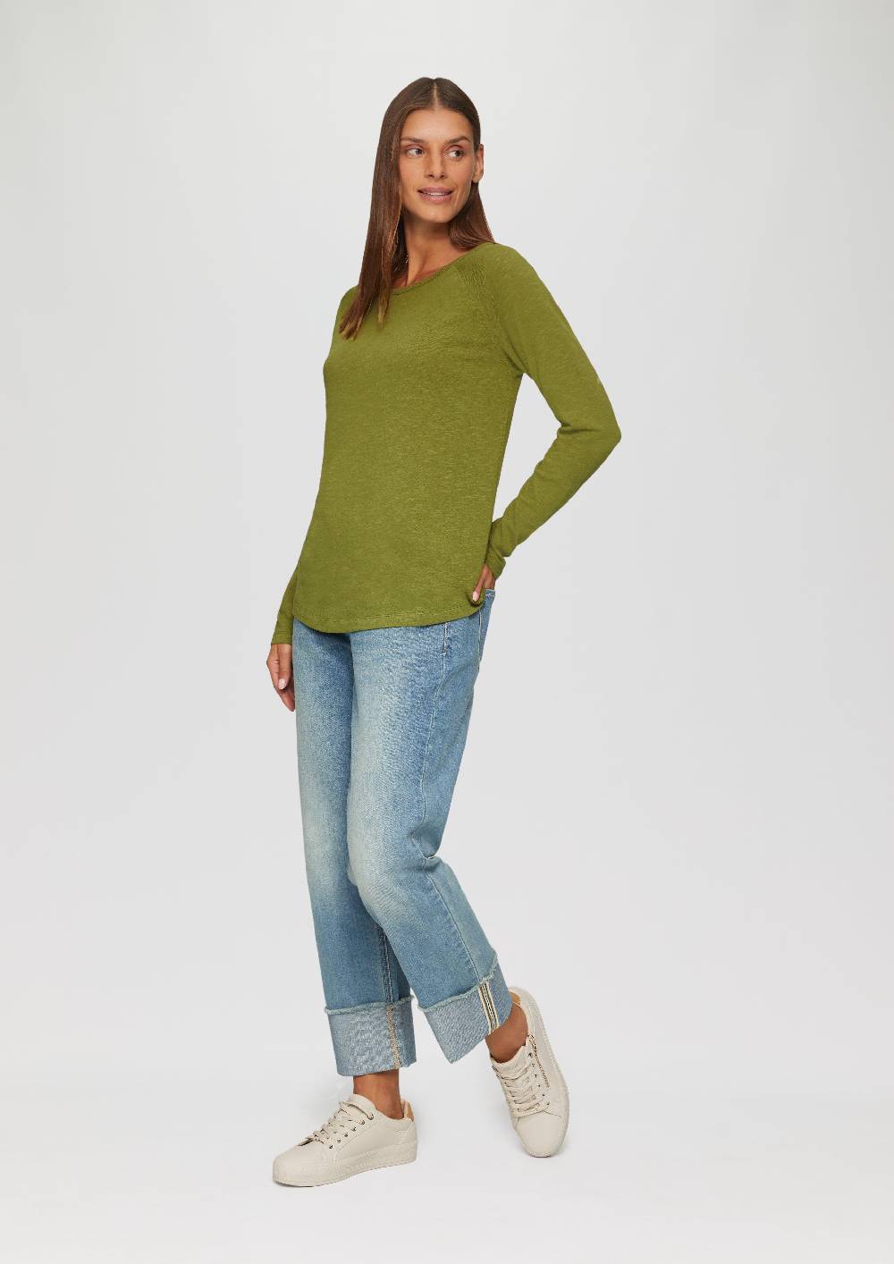 s.Oliver Langarmshirt mit Flammgarnstruktur und Raglanärmeln Online Shopping
