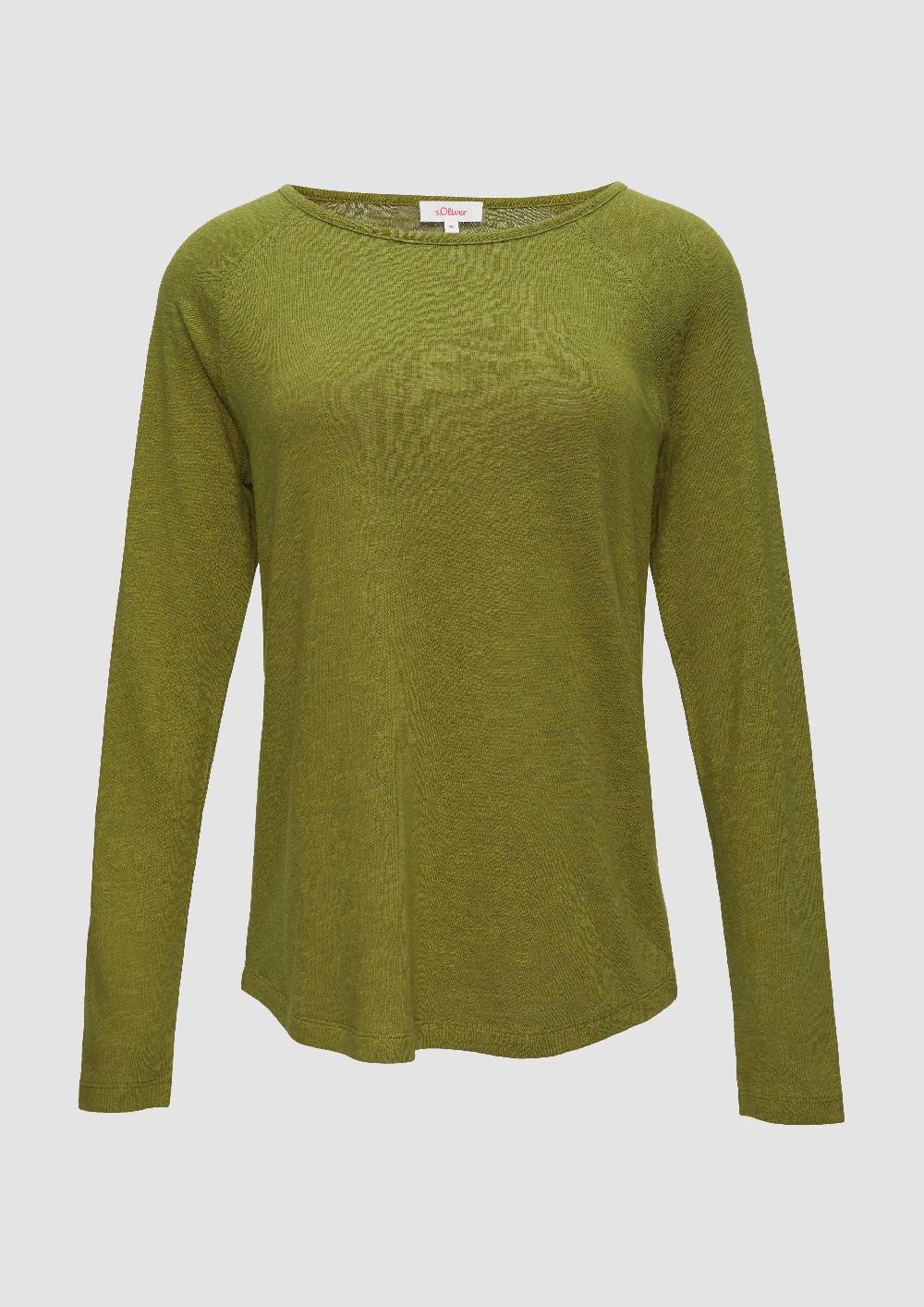 s.Oliver Langarmshirt mit Flammgarnstruktur und Raglanärmeln Online Shopping