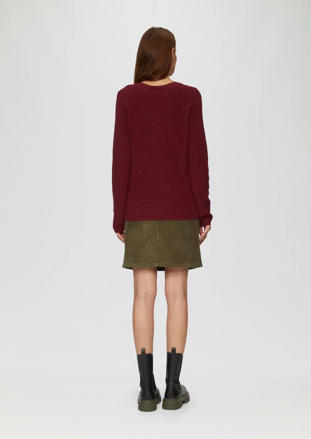 s.Oliver Strickpullover mit V-Ausschnitt aus Baumwollmix Preisnachlass