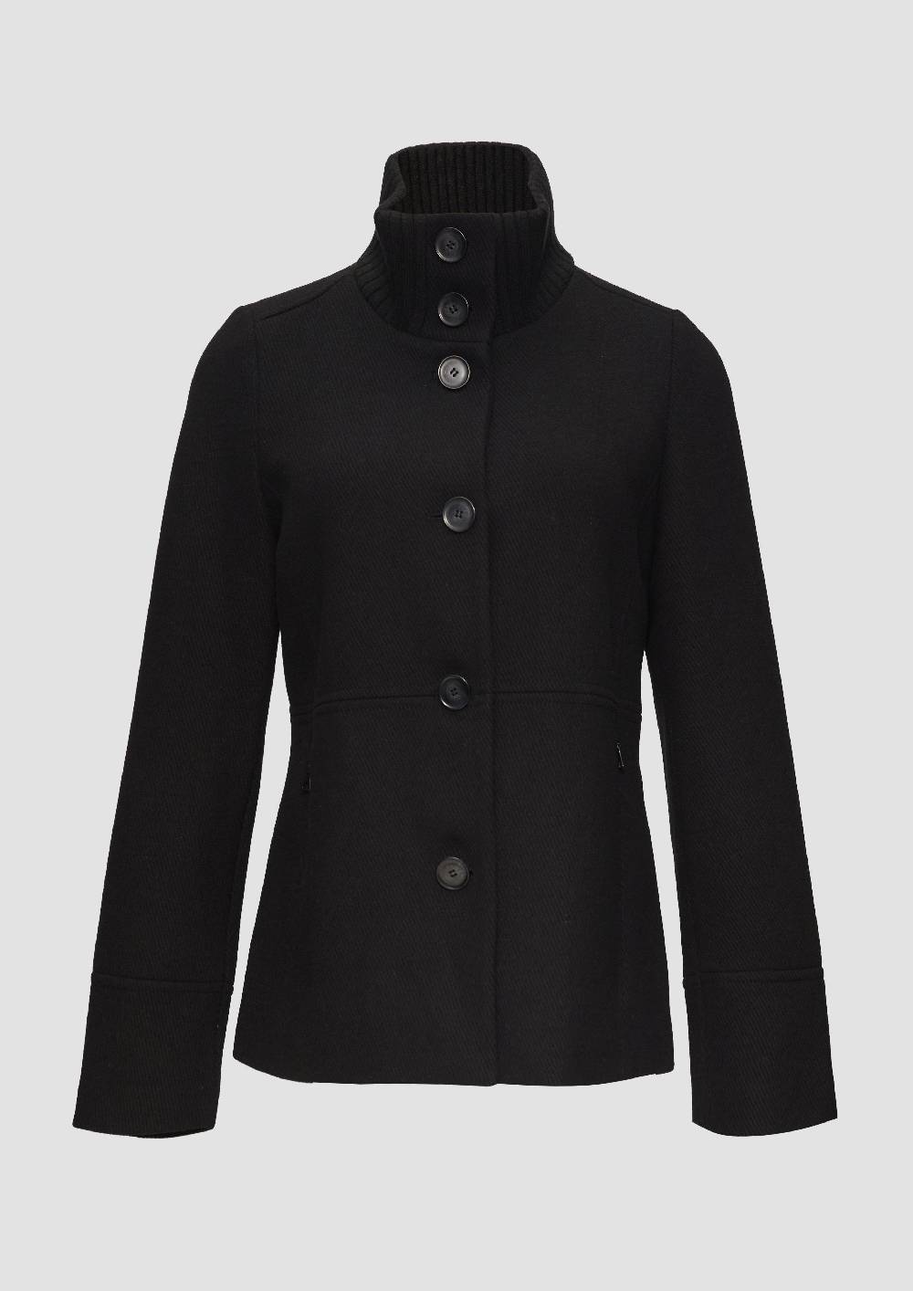 s.Oliver Twilljacke mit Strick-Stehkragen und Eingrifftaschen Weihnachtsangebot