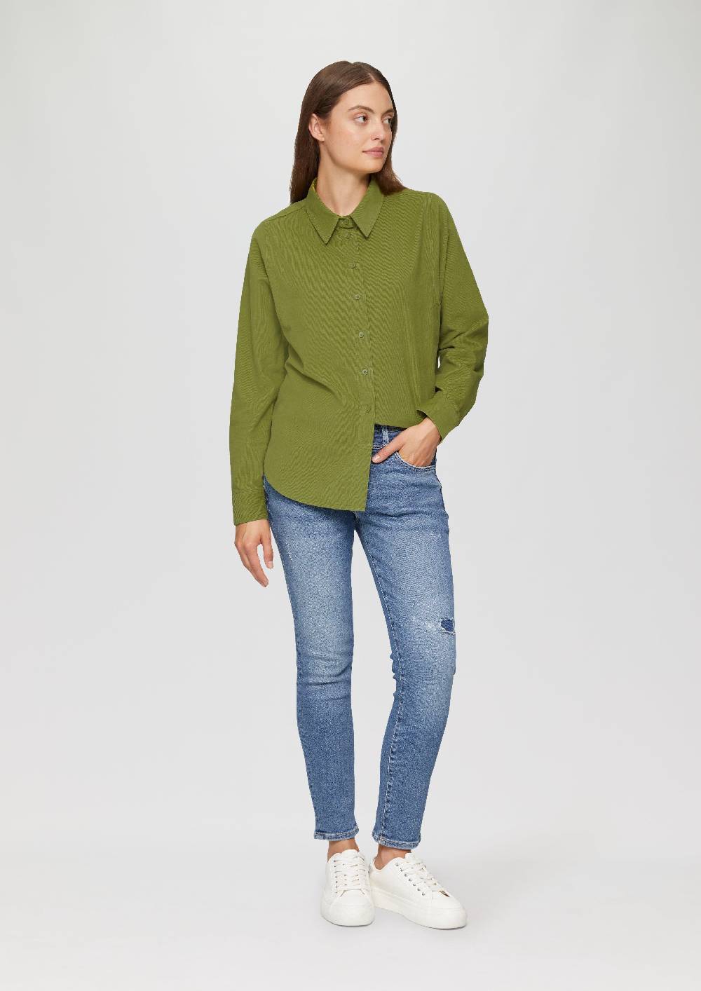 s.Oliver Cordbluse im Relaxed Fit mit Naht-Details Osterangebot