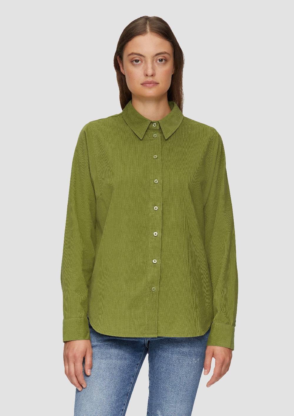 s.Oliver Cordbluse im Relaxed Fit mit Naht-Details Osterangebot