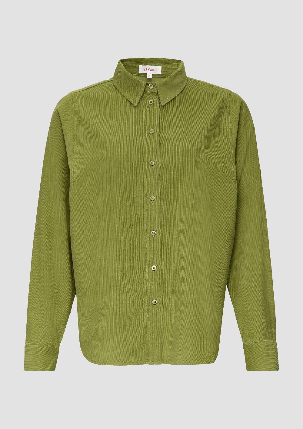 s.Oliver Cordbluse im Relaxed Fit mit Naht-Details Osterangebot
