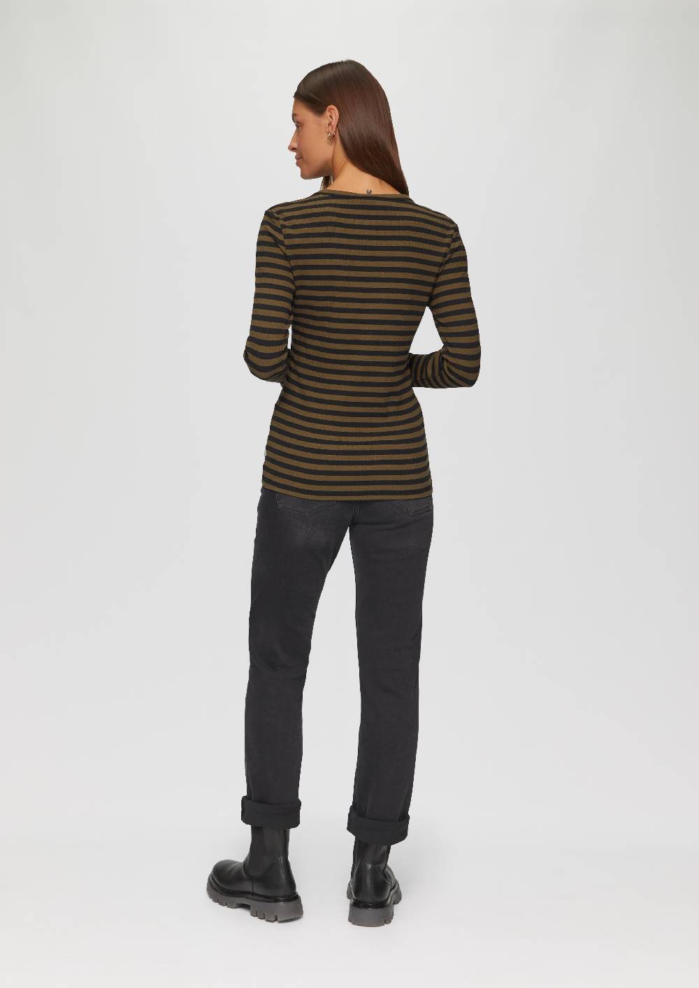 s.Oliver Geripptes Longsleeve im Slim Fit Zeitlich begrenztes Angebot
