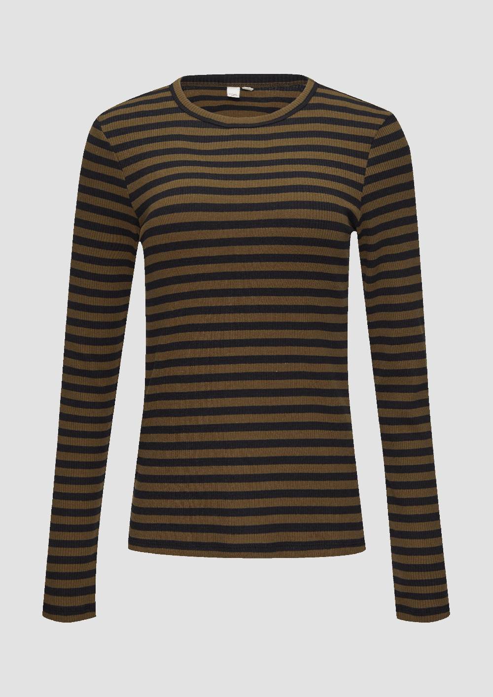 s.Oliver Geripptes Longsleeve im Slim Fit Zeitlich begrenztes Angebot