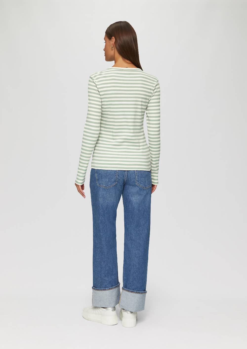 s.Oliver Geripptes Longsleeve im Slim Fit Exklusive Angebote