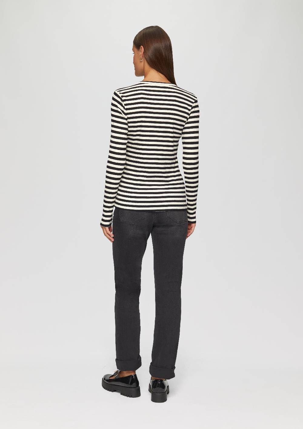 s.Oliver Geripptes Longsleeve im Slim Fit Blitzangebot