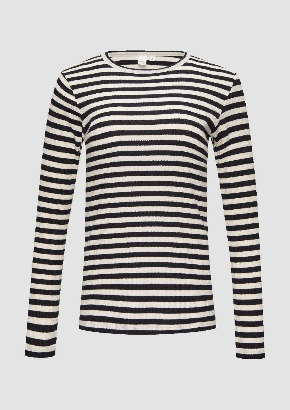 s.Oliver Geripptes Longsleeve im Slim Fit Blitzangebot