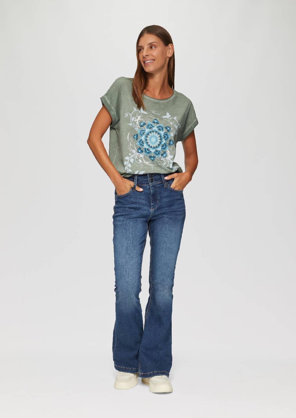 s.Oliver Gewaschenes T-Shirt mit Frontprint Kauf eins, bekomm eins gratis