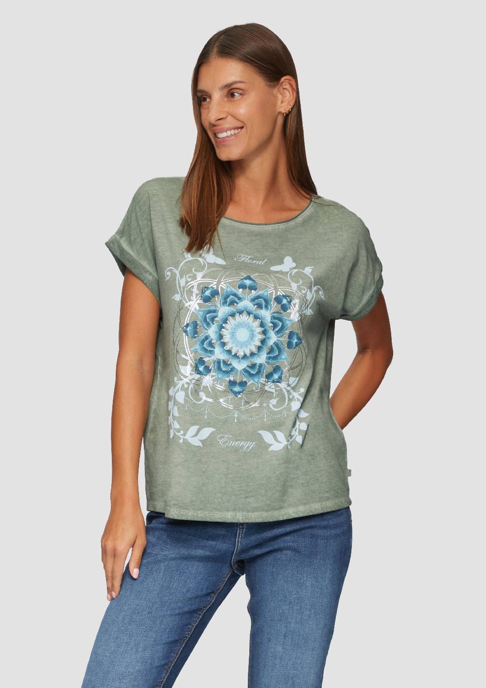 s.Oliver Gewaschenes T-Shirt mit Frontprint Kauf eins, bekomm eins gratis