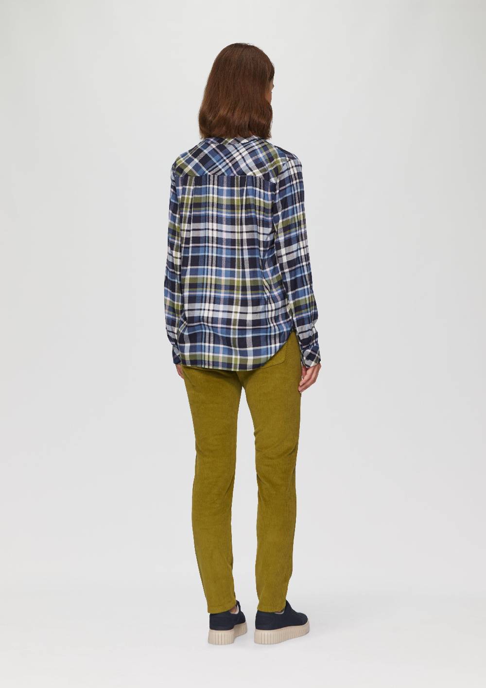 s.Oliver Karierte Bluse aus Viskosemix und Krempel-Detail Tägliche Deals