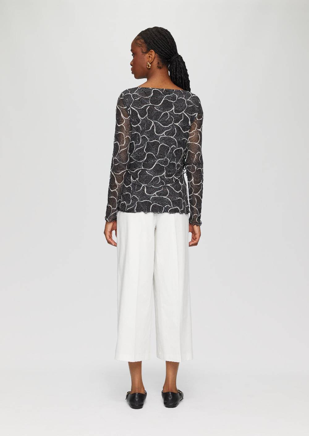 s.Oliver Mesh-Shirt mit U-Boot-Ausschnitt Tiefpreis