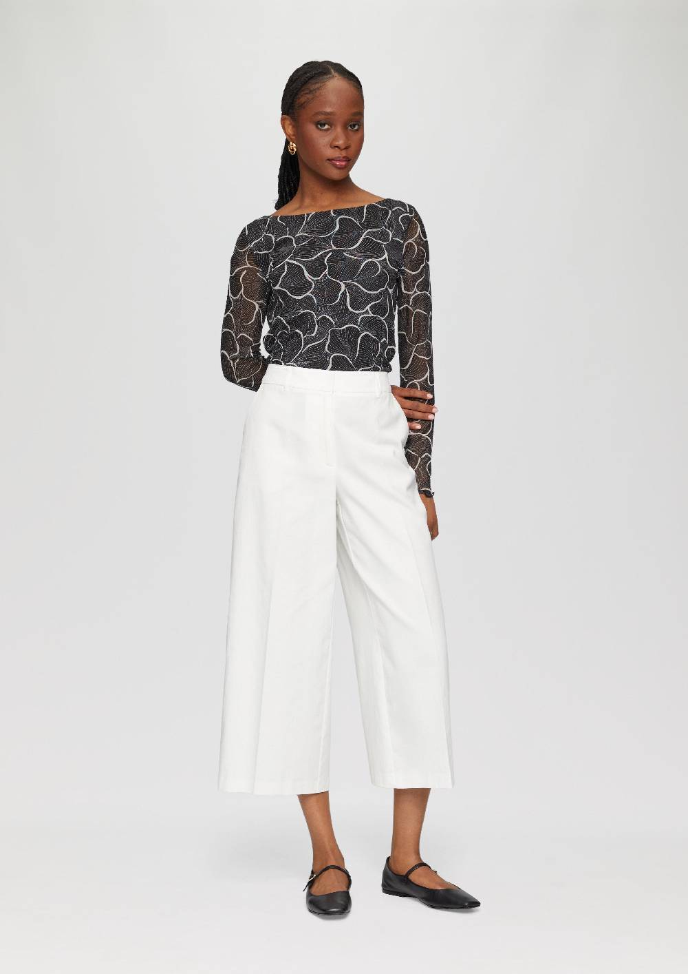 s.Oliver Mesh-Shirt mit U-Boot-Ausschnitt Tiefpreis