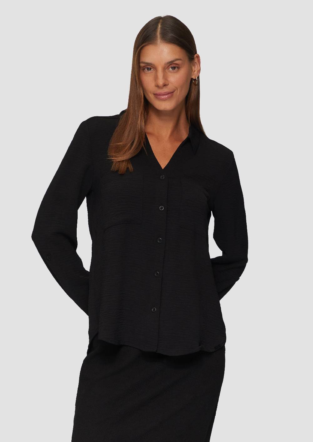 s.Oliver Crêpe-Bluse mit Brusttaschen Begrenzte Freigabe