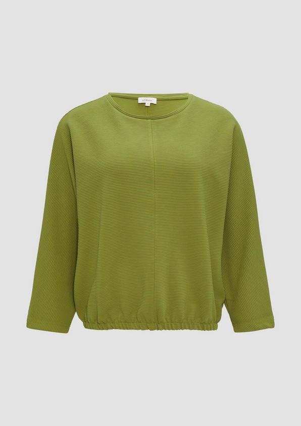s.Oliver Strukturiertes Sweatshirt mit Fledermausarm im O-Shape Neueste Stile