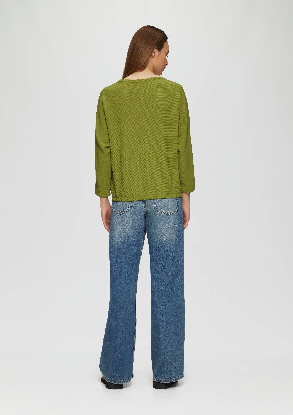 s.Oliver Strukturiertes Sweatshirt mit Fledermausarm im O-Shape Neueste Stile