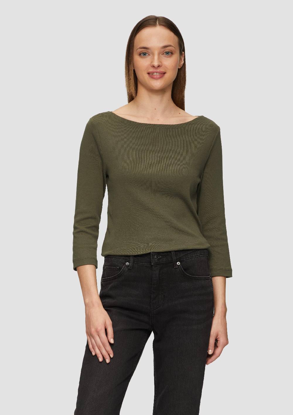 s.Oliver T-Shirt mit 3/4-Arm und U-Boot Ausschnitt Letzte 2 Tage