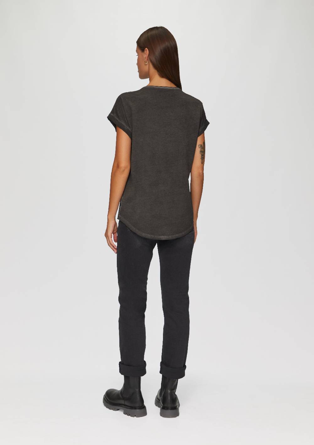 s.Oliver Gewaschenes T-Shirt mit Frontprint Zeitbegrenzte Promotion