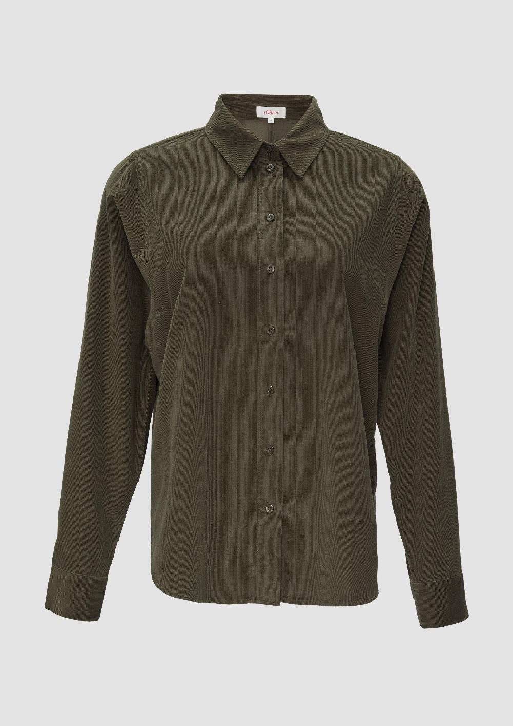 s.Oliver Cordbluse im Relaxed Fit mit Naht-Details Vierteljährliche Förderung