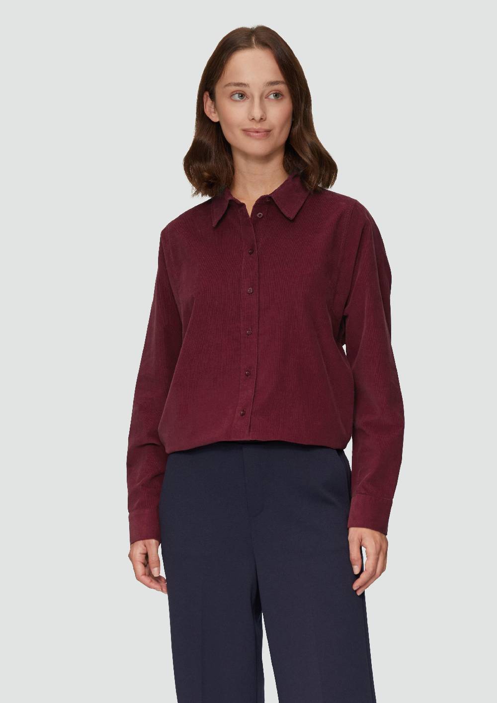 s.Oliver Cordbluse im Relaxed Fit mit Naht-Details Discount Store für neue Produkte