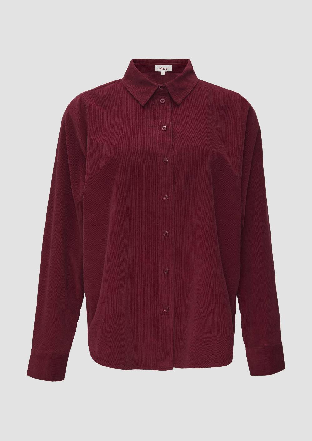 s.Oliver Cordbluse im Relaxed Fit mit Naht-Details Discount Store für neue Produkte