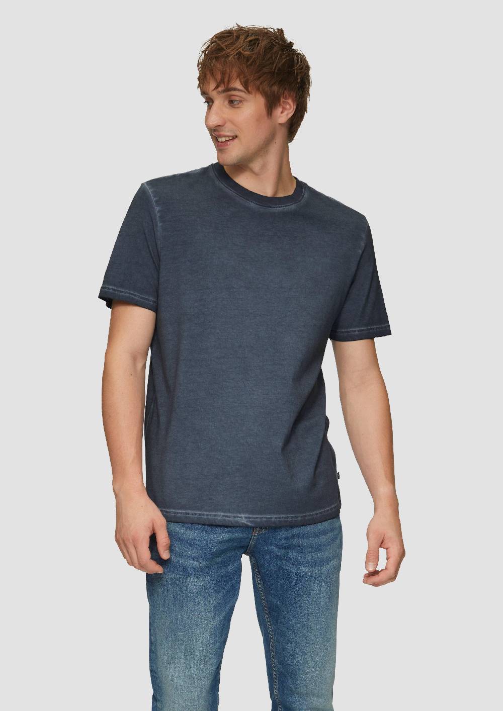 s.Oliver Gewaschenes T-Shirt mit Rundhalsausschnitt Super Rabatt