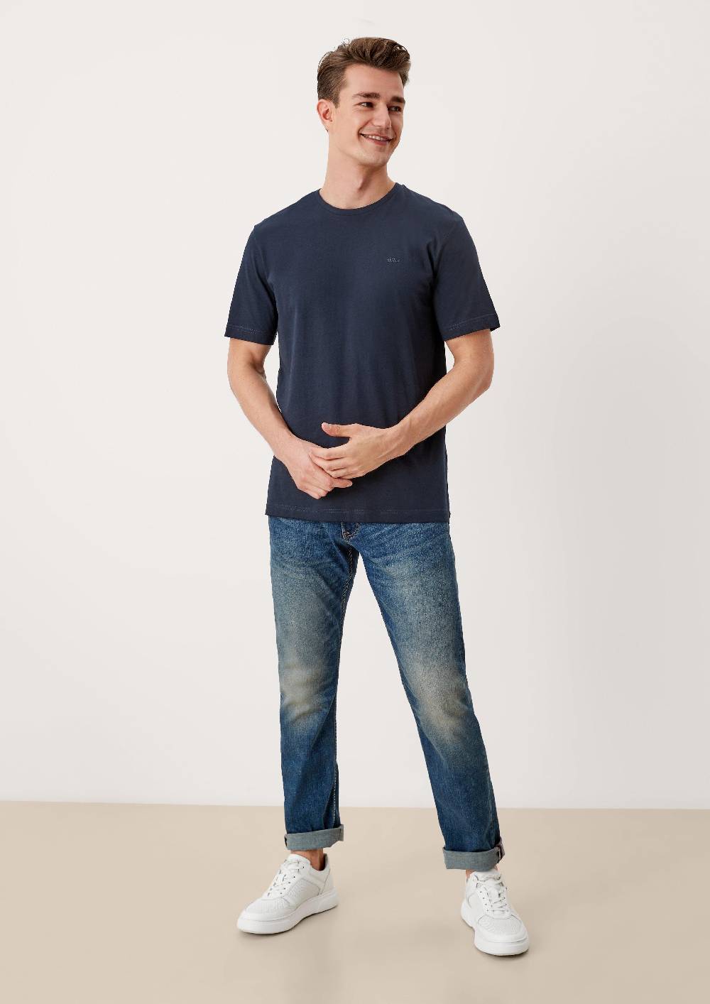 s.Oliver T-Shirt mit kleinem Logo-Print Riesige Rabatte