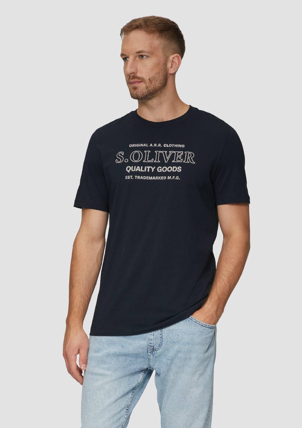 s.Oliver T-Shirt mit Logo-Motiven aus reiner Baumwolle 50% Rabatt mit kostenlosem Versand
