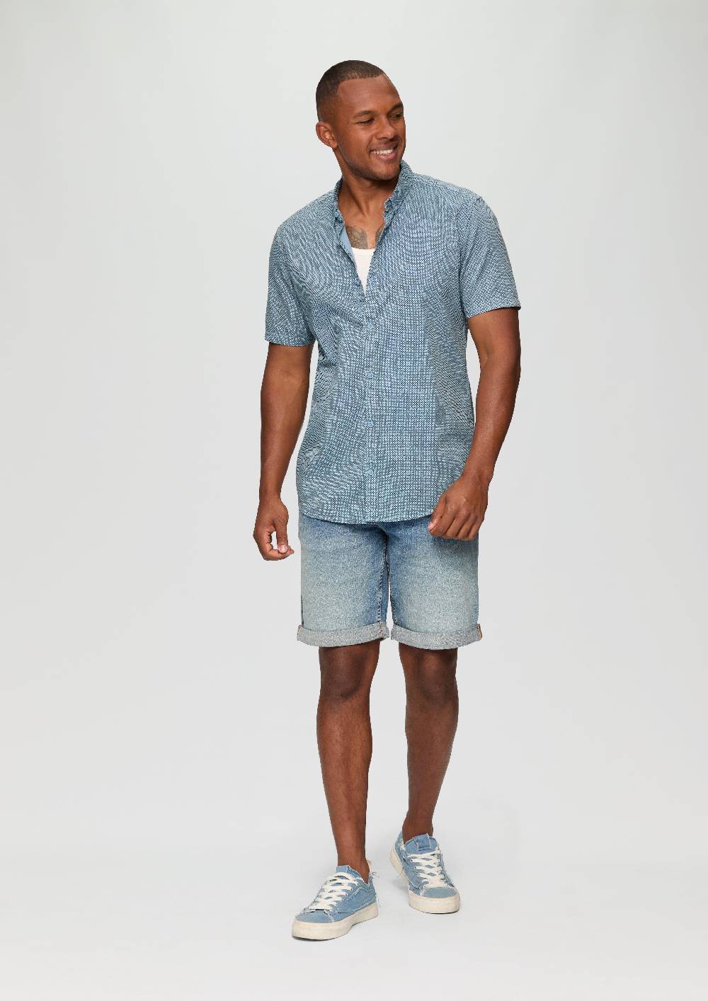 s.Oliver Regular: Kurzarmhemd mit All-over-Print Clearance-Verkauf