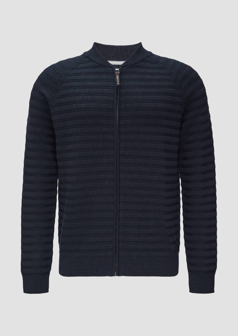 s.Oliver Strickjacke mit Strukturstreifen Fabrikladen