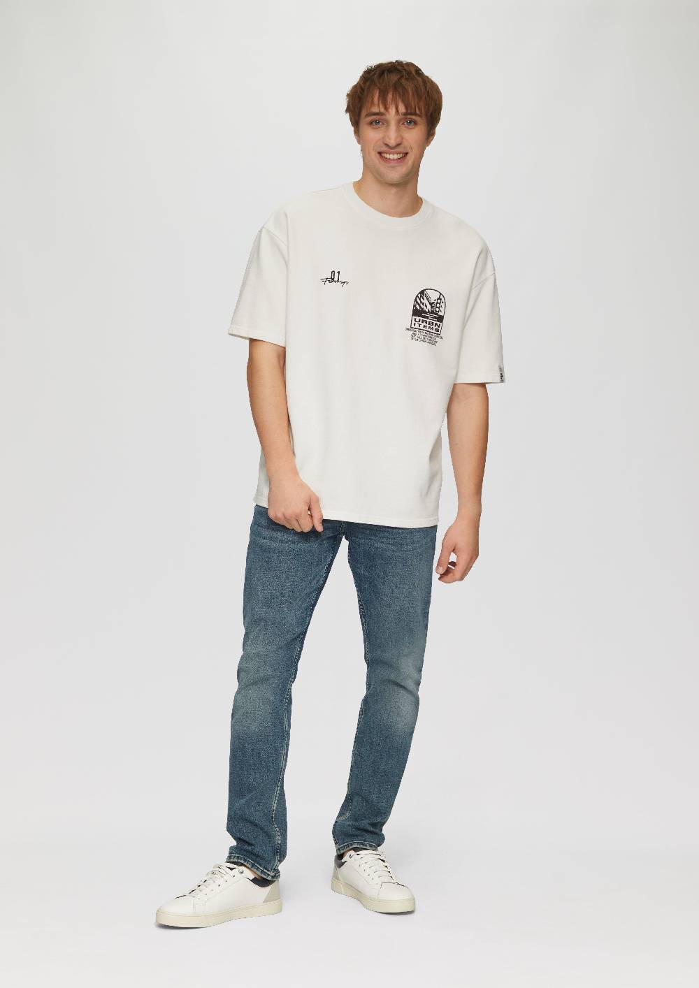 s.Oliver Sweatshirt im Loose Fit mit Front- und Rückenprint Black Friday Preise