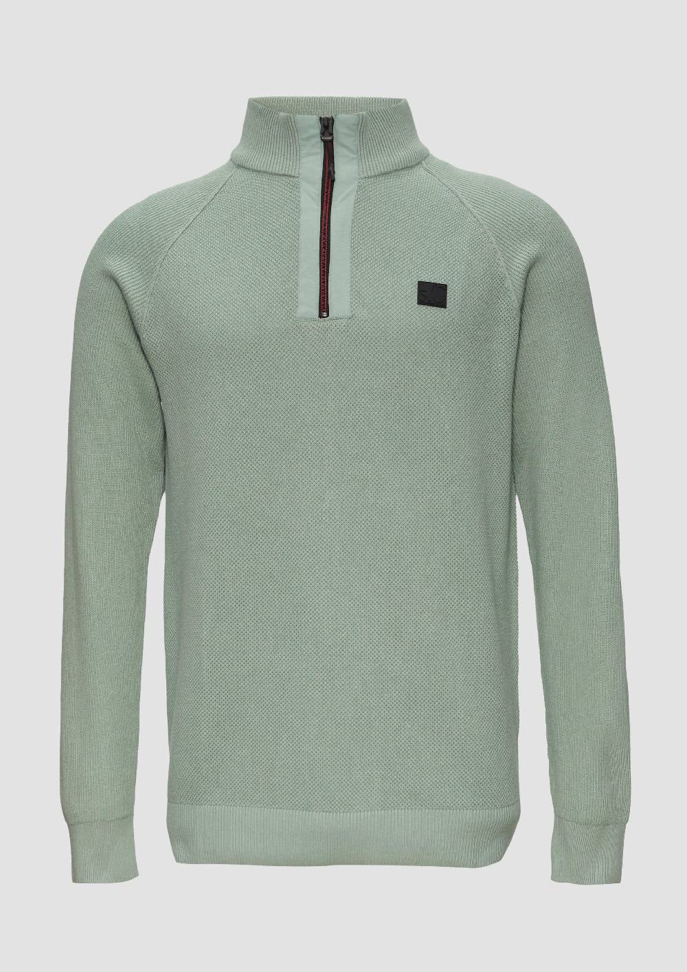 s.Oliver Strickpullover mit Troyer-Kragen und Strukturmix Meist gekauft