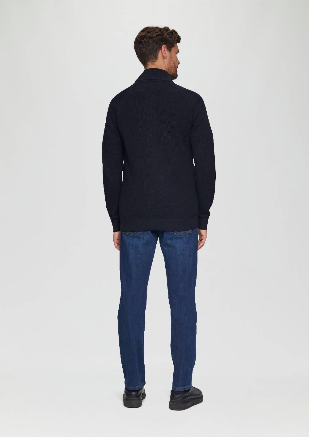 s.Oliver Strickpullover mit Troyer-Kragen und Strukturmix Blitzverkäufe