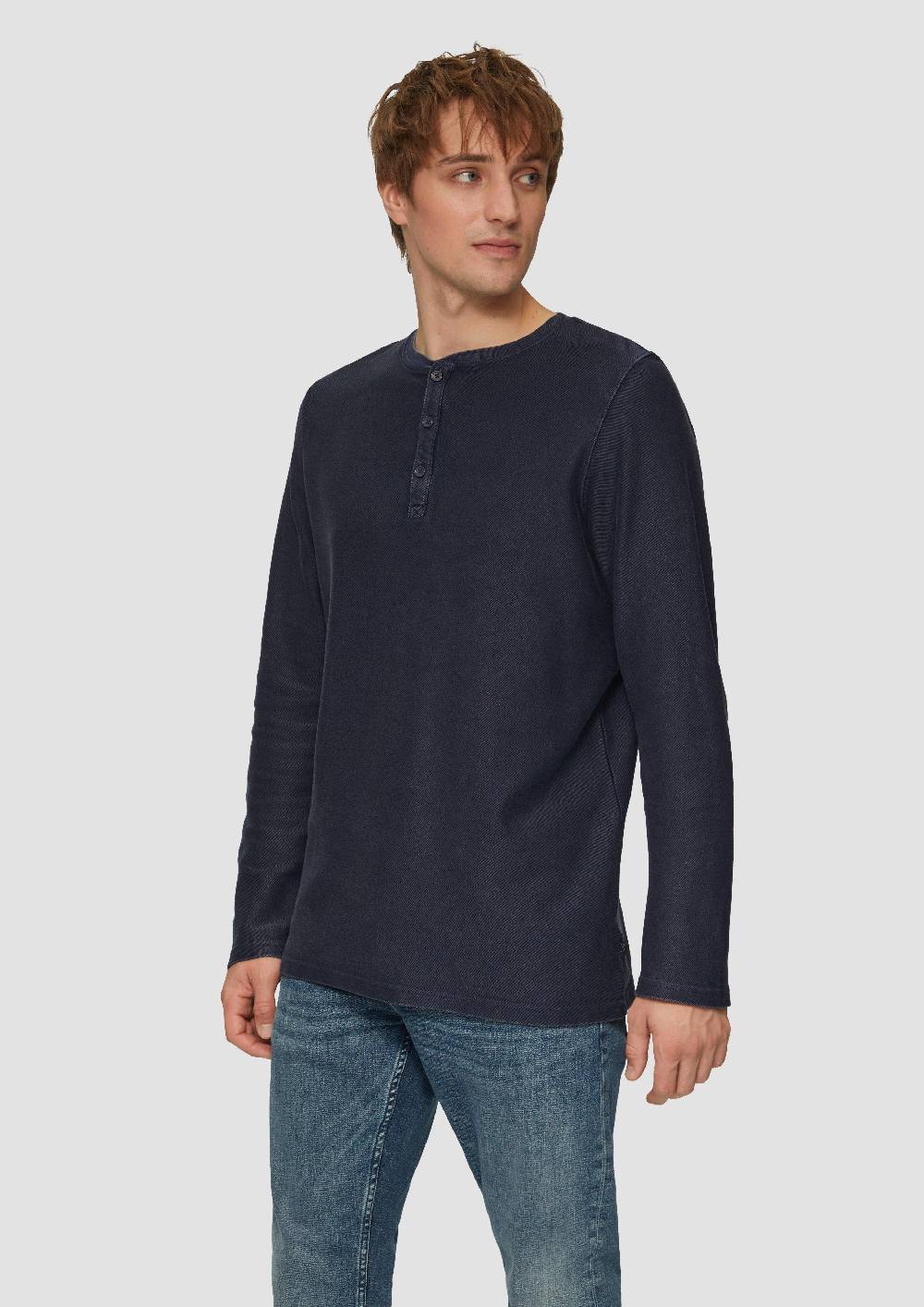 s.Oliver Longsleeve aus Strukturware mit Garment Dye Sonderangebot