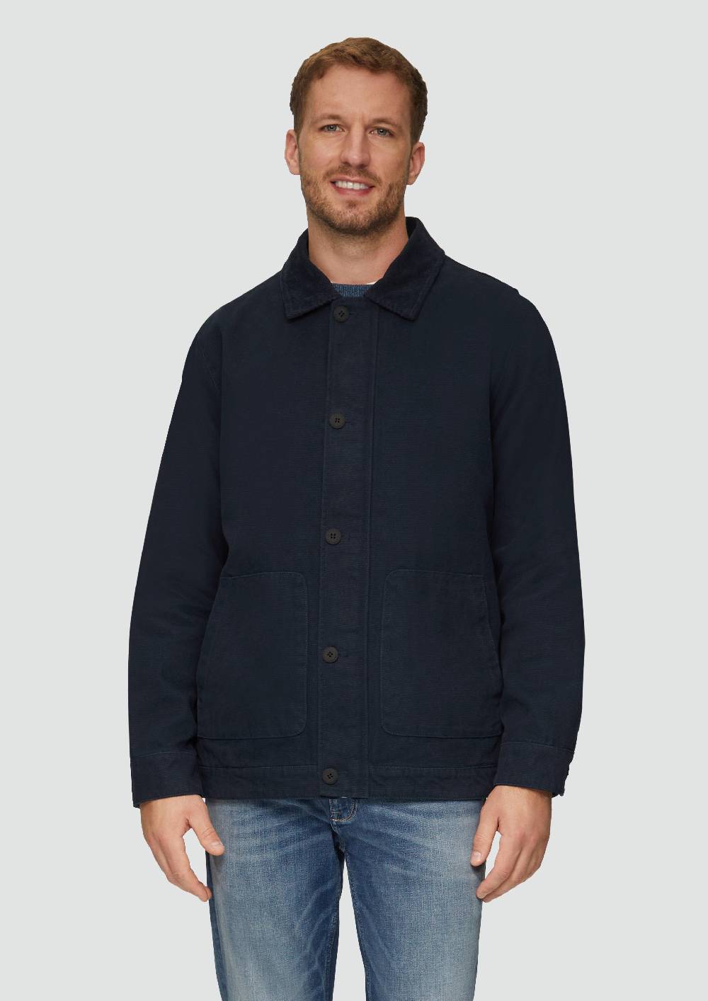 s.Oliver Canvas-Jacke mit Cordkragen Heißer Verkauf