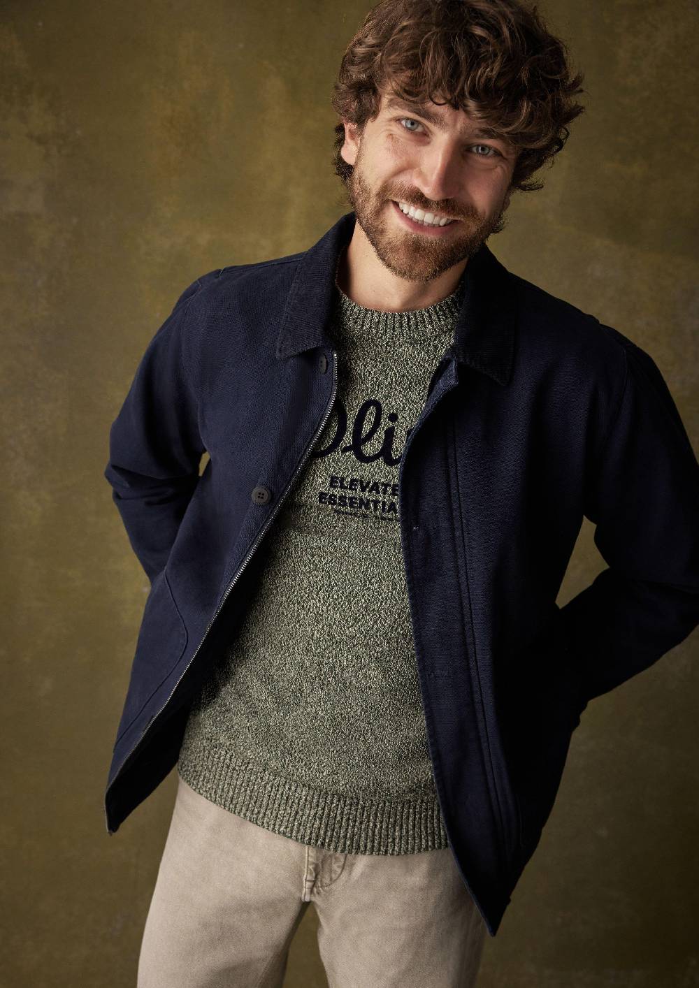 s.Oliver Canvas-Jacke mit Cordkragen Heißer Verkauf