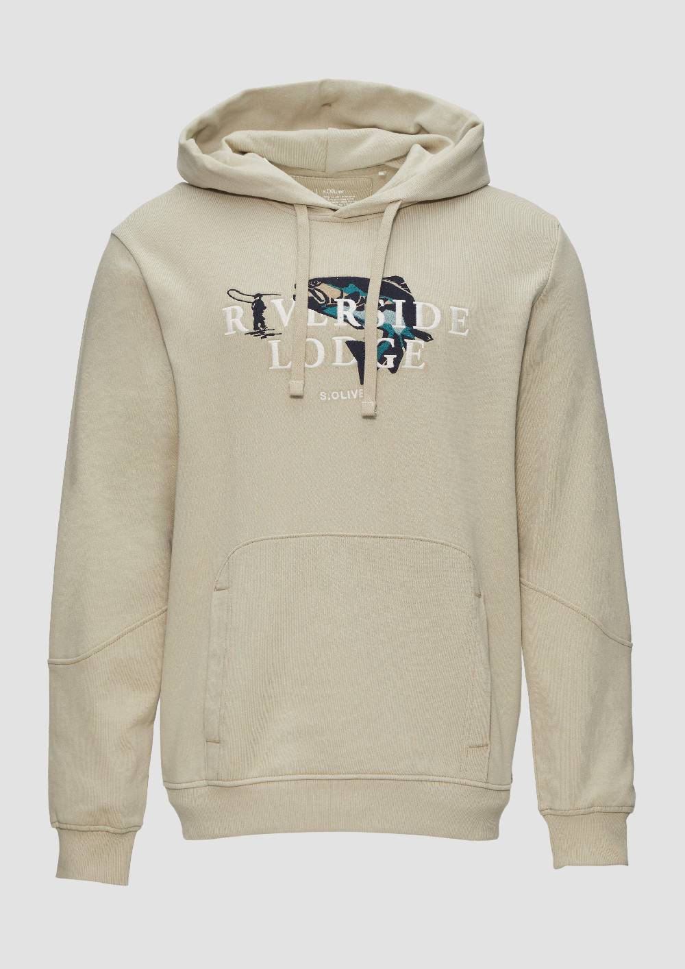 s.Oliver Hoodie mit Stickerei und Kängurutasche Top Angebot