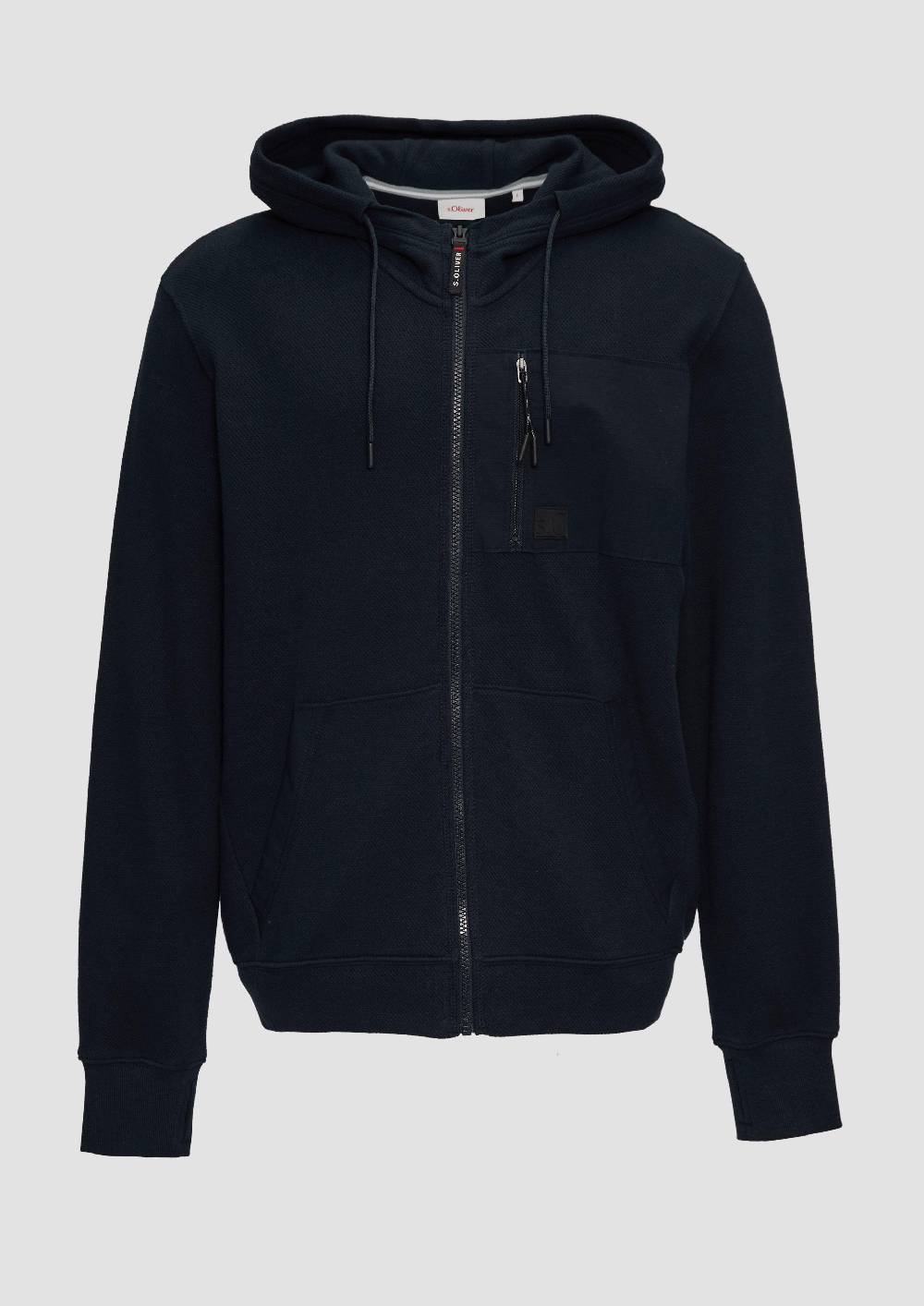 s.Oliver Weiche Sweatshirt-Jacke mit Kapuze Neueste Mode