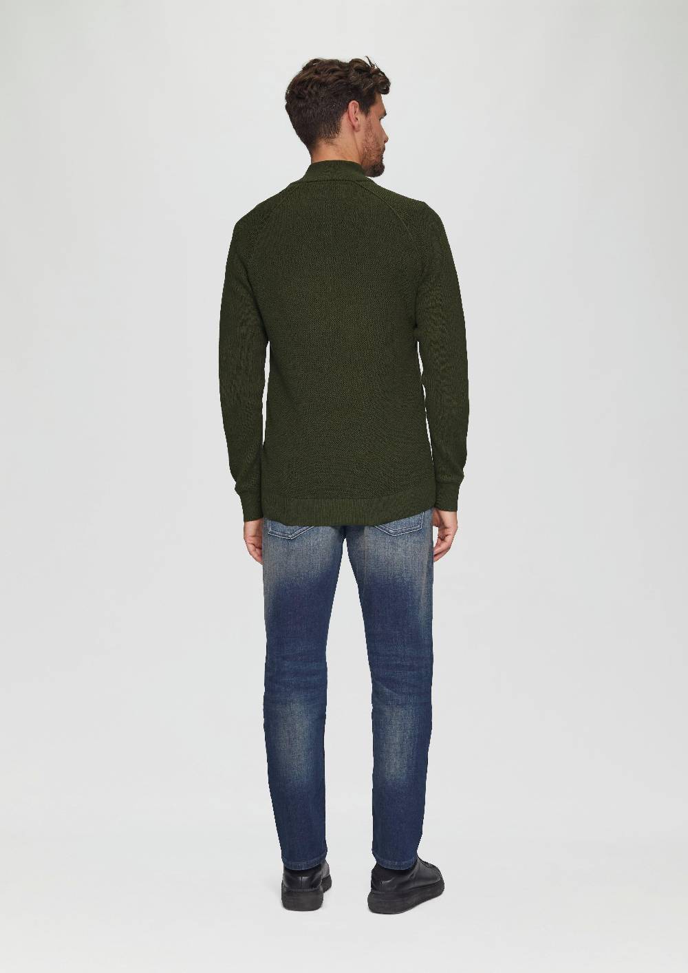 s.Oliver Strickpullover mit Troyer-Kragen und Strukturmix Große Rabatte