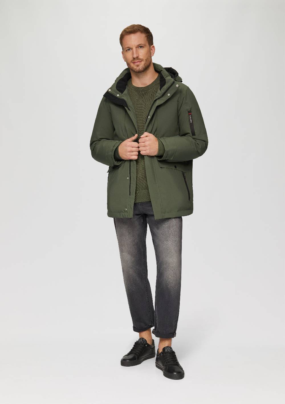 s.Oliver Wasserabweisender Parka mit abnehmbarer Kapuze und weichem Griff Sonderangebote