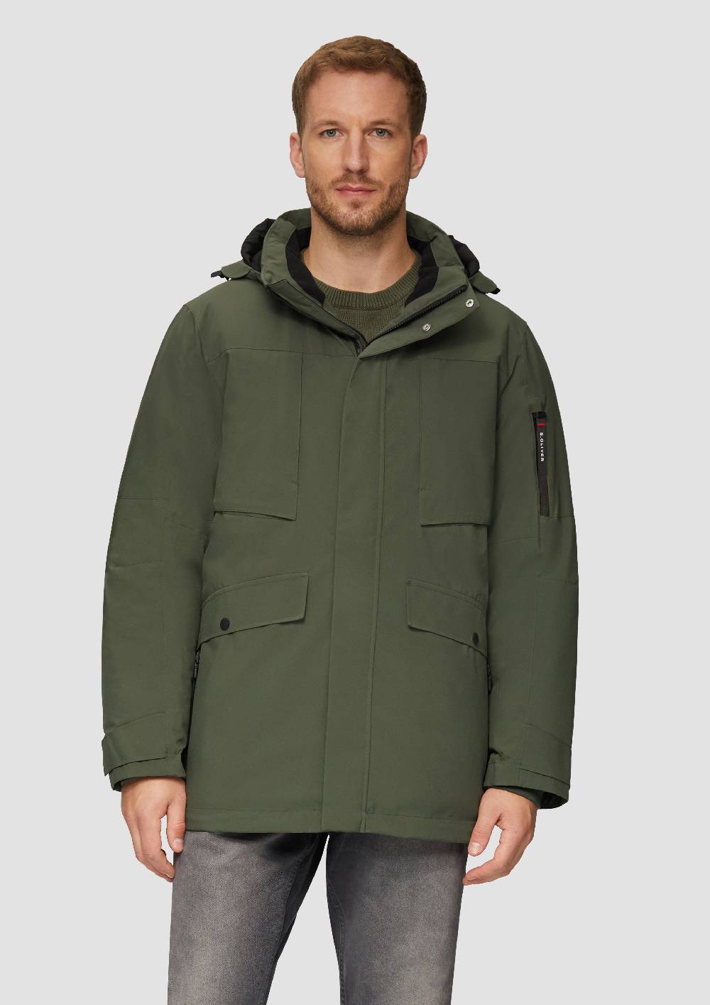 s.Oliver Wasserabweisender Parka mit abnehmbarer Kapuze und weichem Griff Sonderangebote
