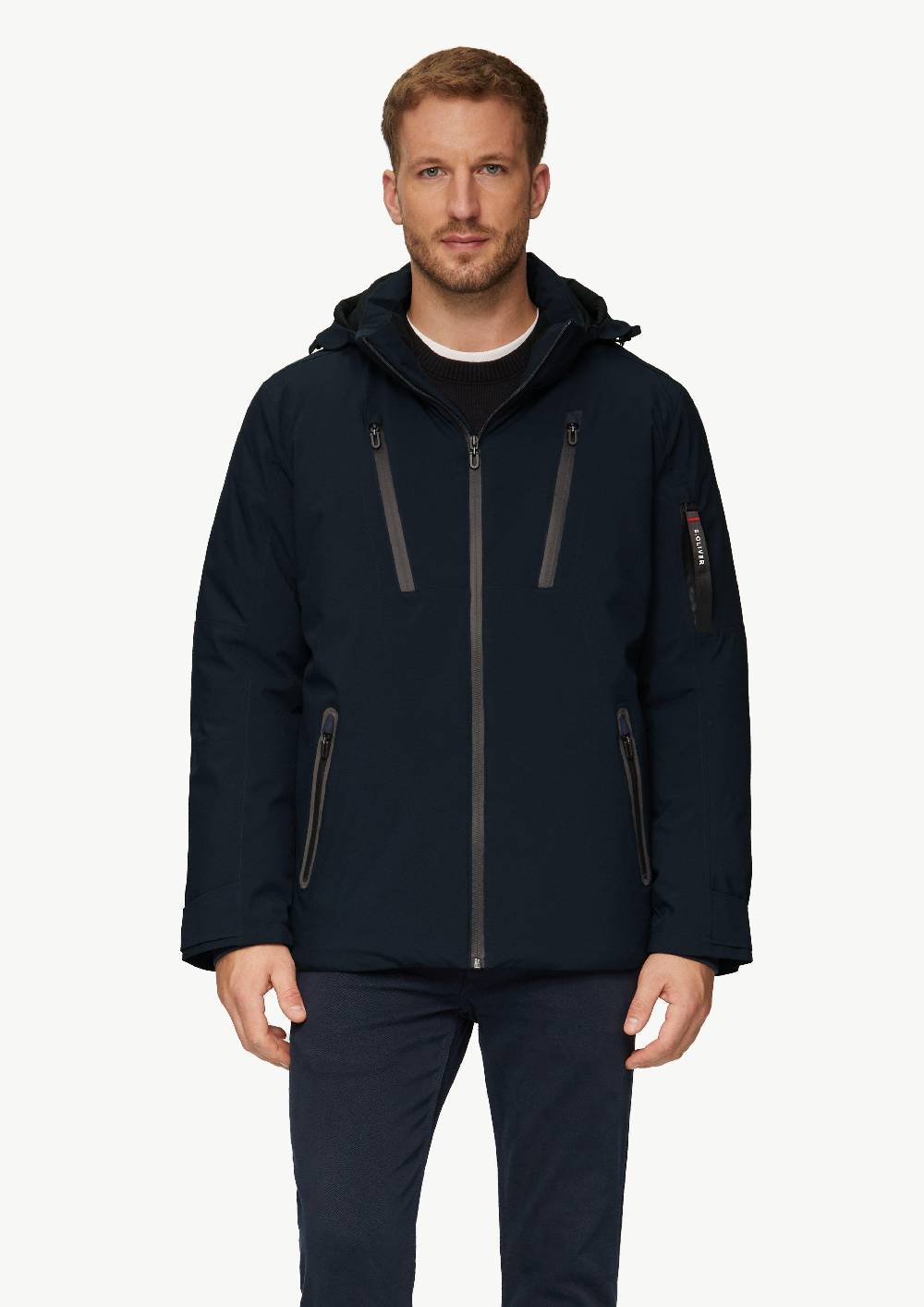 s.Oliver Wasserabweisende Jacke mit Kapuze und Zip-Details VIP-Rabatte
