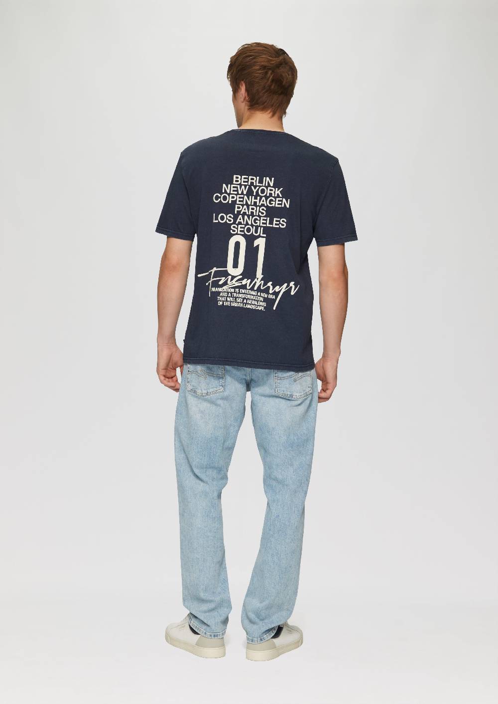 s.Oliver Gewaschenes T-Shirt mit Front- und Rückenprint Tiefpreis