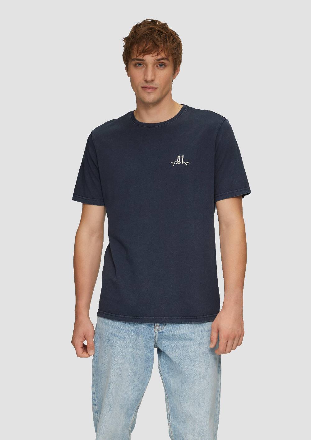 s.Oliver Gewaschenes T-Shirt mit Front- und Rückenprint Tiefpreis