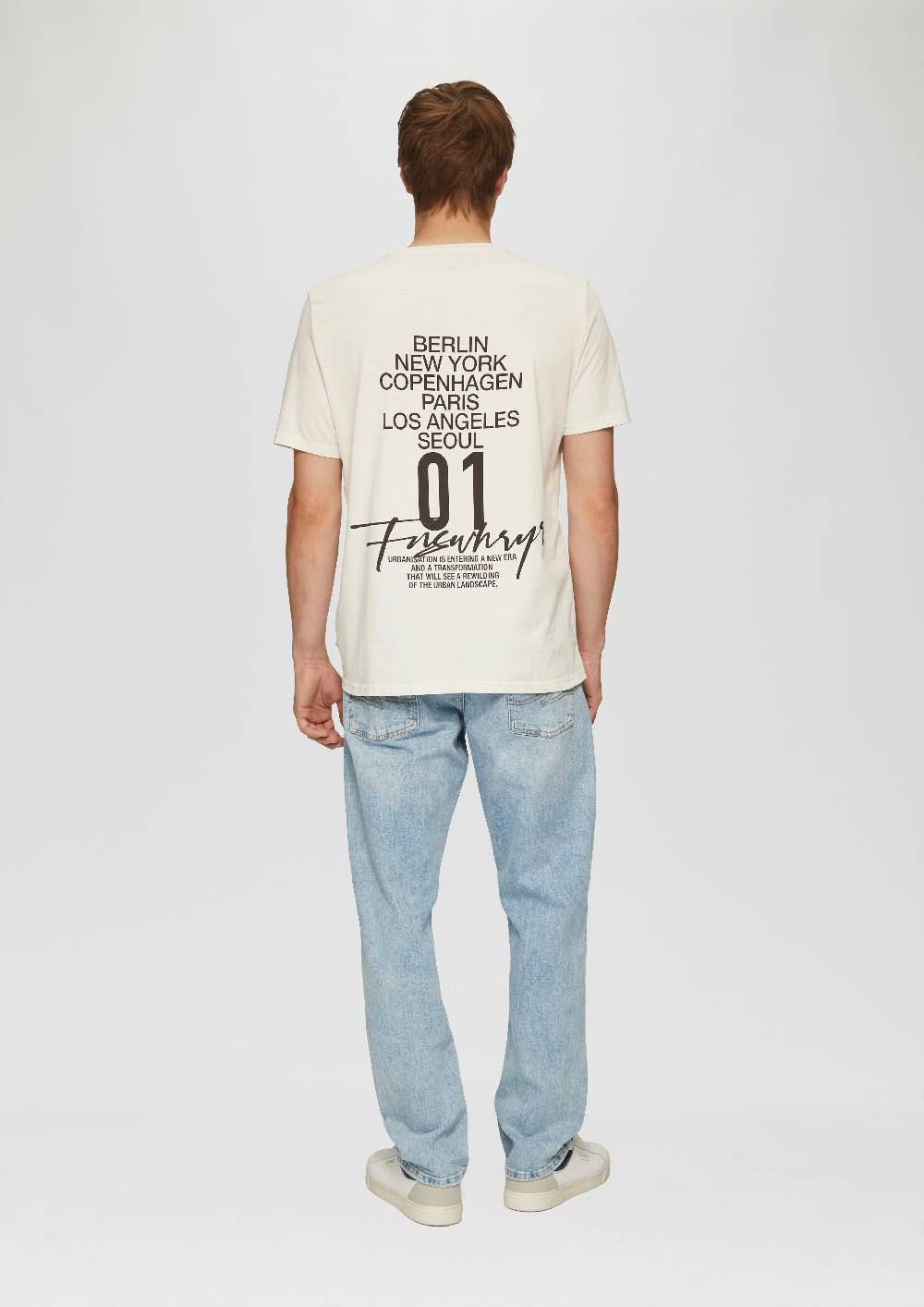 s.Oliver Gewaschenes T-Shirt mit Front- und Rückenprint Super Sparpreis