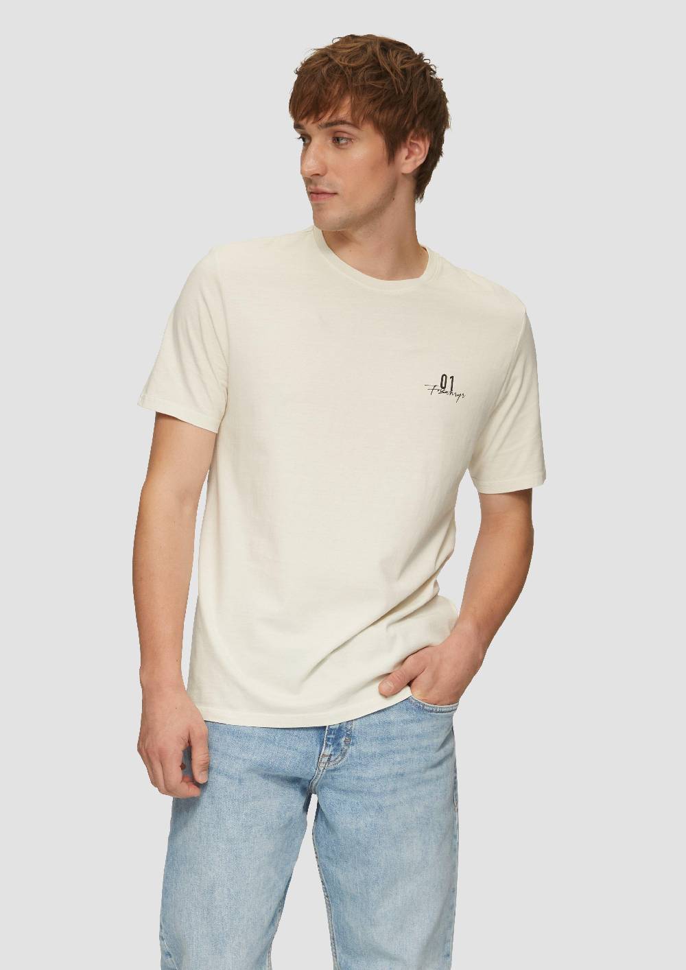 s.Oliver Gewaschenes T-Shirt mit Front- und Rückenprint Super Sparpreis