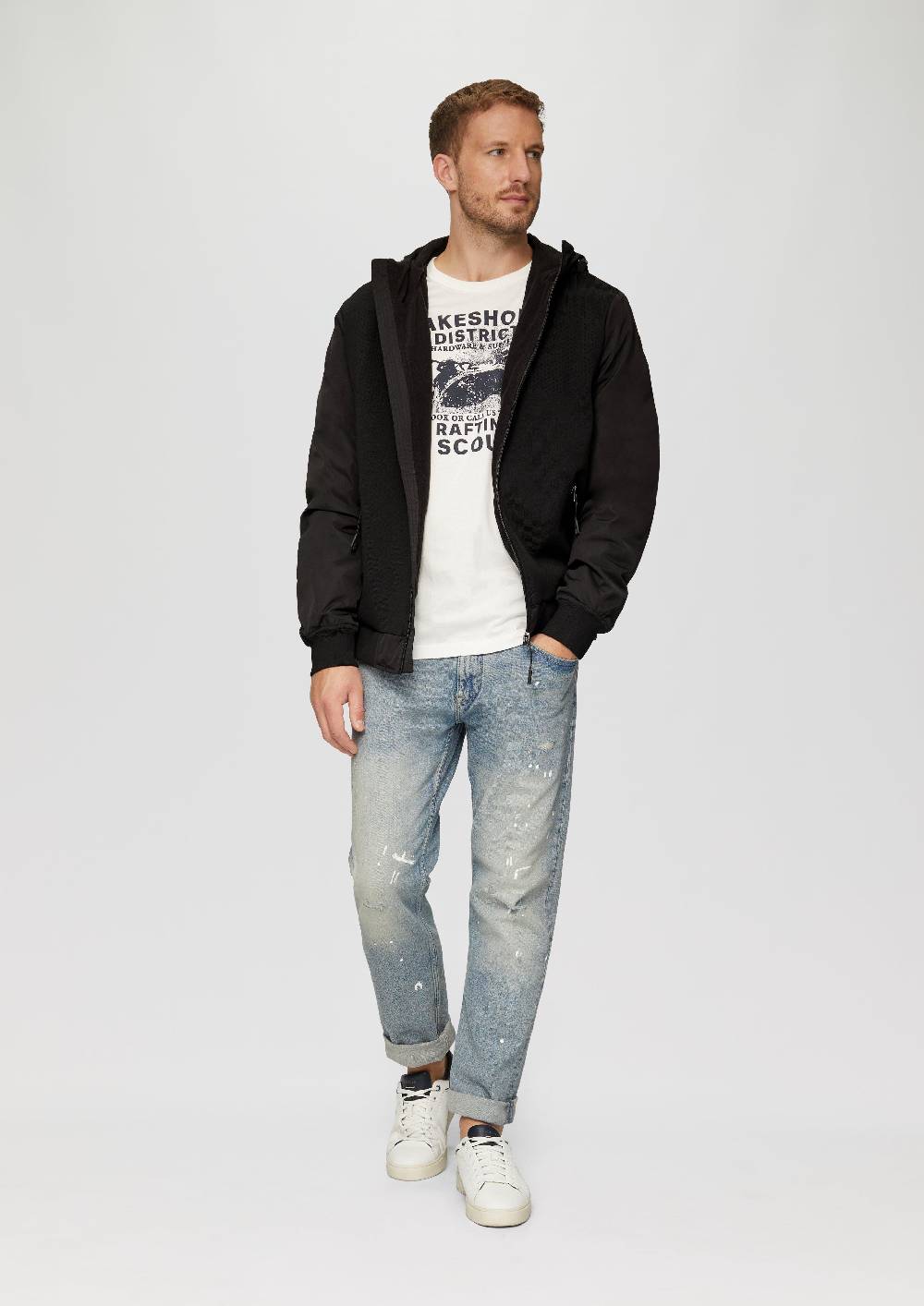 s.Oliver Jacke mit innovativem Materialmix und Kapuze Wochenangebot