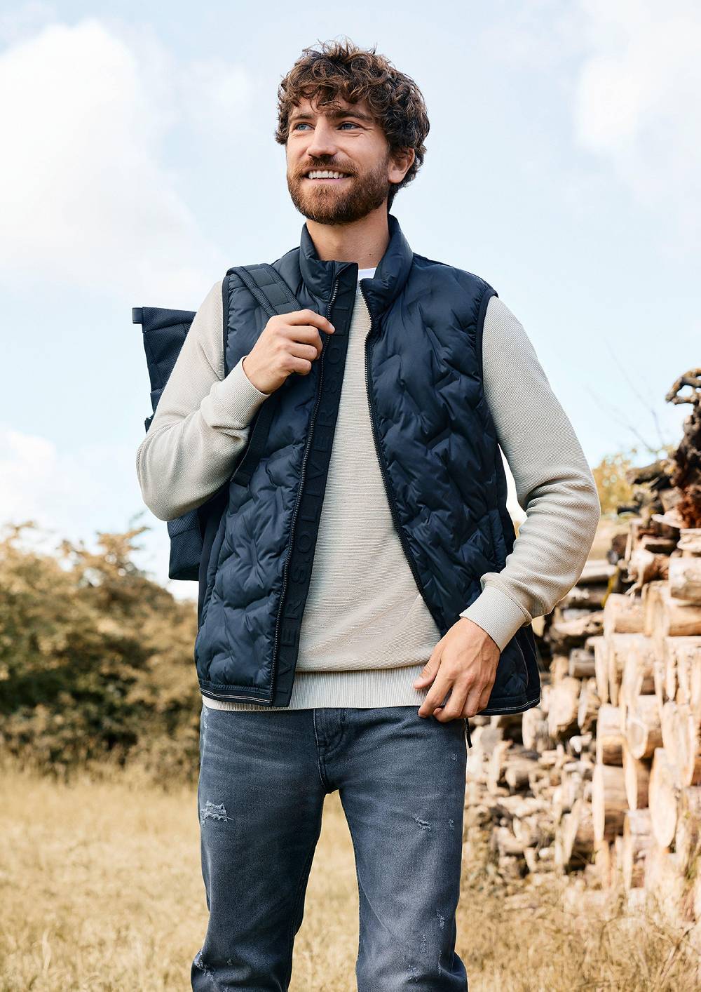 s.Oliver Outdoor-Weste im Fabricmix Neueste Stile