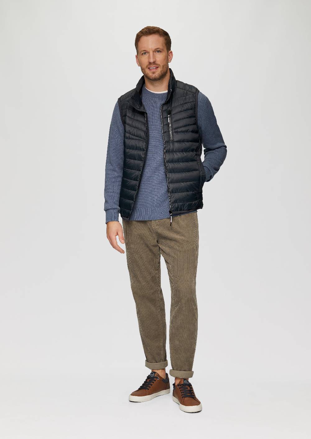 s.Oliver Leicht wattierte Steppweste aus recyceltem Polyester Bis zu 50% Rabatt