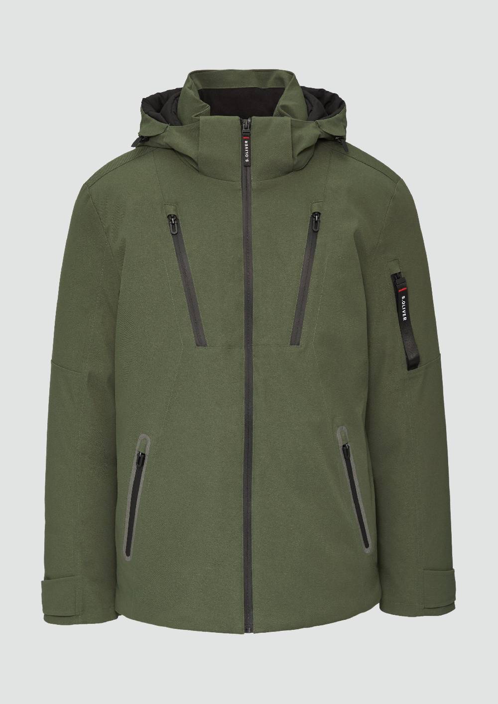 s.Oliver Wasserabweisende Twill-Jacke mit Kapuze und Zip-Details Super Rabatt